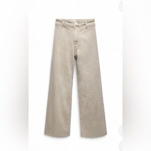 Zara Tan Marine Wide Leg Jeans